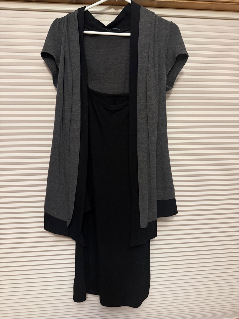 Maurice’s women’s large like new black spaghetti strap dress with gray cover up